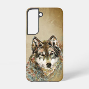 Waterverf Wolven Wildlife Natuur Art Samsung Galaxy Hoesje