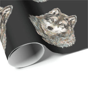 Waterverf Wolves Animal Wolf Natuur Art Cadeaupapier