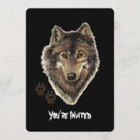 Waterverf Wolves Quote Wild Wolf Birthday Invite