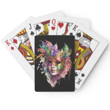 WATERVERF WOMANS FACE MET MARDI GRAS MASK