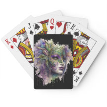 WATERVERF WOMANS FACE MET MARDI GRAS MASK