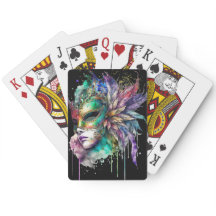 WATERVERF WOMANS FACE MET MARDI GRAS MASK