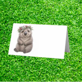 Waterverf Wombat Feestje Plaatskaartje