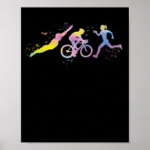 Waterverf Womens Triathlon Poster (Voorkant)