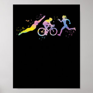 Waterverf Womens Triathlon Poster