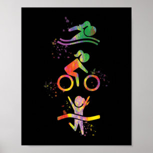 Waterverf Womens Triathlon Poster