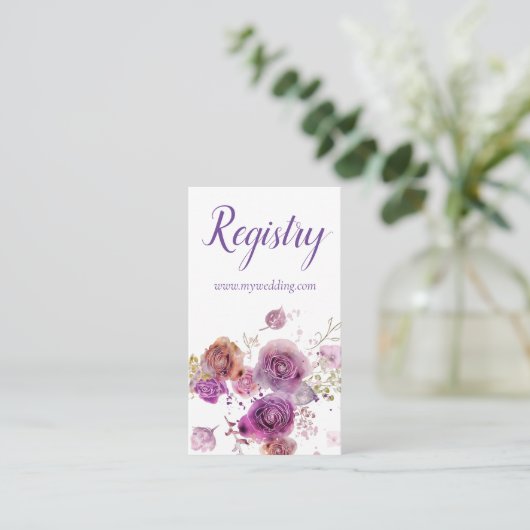 Waterverf Wonder Bloemen Trouwregister Informatiekaartje (Staand voorkant)