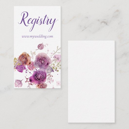 Waterverf Wonder Bloemen Trouwregister Informatiekaartje (Voorkant / Achterkant)