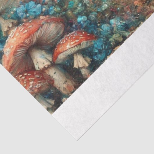 Waterverf Wonderland Alice Mushroom Art Decoupage Tissuepapier (Detail)