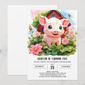 Waterverf Wonderland Farmyard Meisje Verjaardag Kaart (Voorkant / Achterkant)