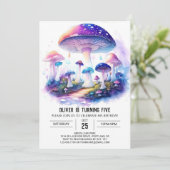 Waterverf Wonderland Mushroom Verjaardag Kaart (Staand voorkant)