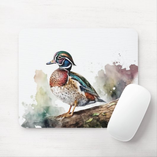 Waterverf Wood Duck Muismat (Met muis)