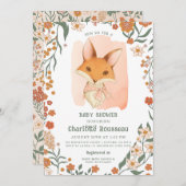 Waterverf Woodand Fox Rustiek Meisje Baby shower Kaart (Voorkant / Achterkant)