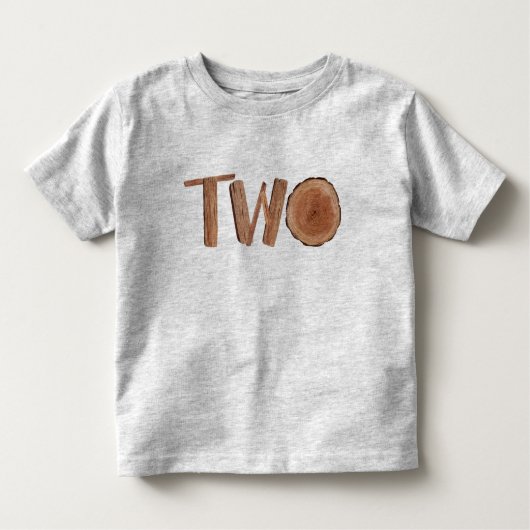 Waterverf Wooden 2e verjaardag Jongen Kinder Shirts (Voorkant)