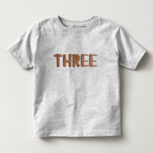 Waterverf Wooden 3rd Birthday Boy Toddler T shirt
