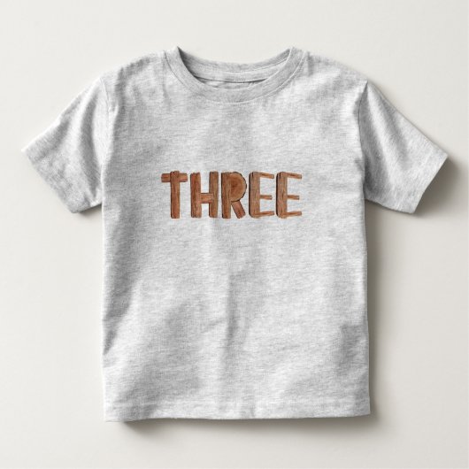 Waterverf Wooden 3rd Birthday Boy Toddler T shirt (Voorkant)