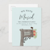 Waterverf Wooden Mailbox New Home Movement Announc Aankondigingskaart (Voorkant / Achterkant)