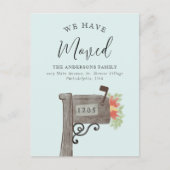 Waterverf Wooden Mailbox New Home Movement Announc Aankondigingskaart (Voorkant)