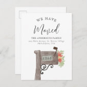 Waterverf Wooden Mailbox New Home Moving Aankondigingskaart (Voorkant / Achterkant)