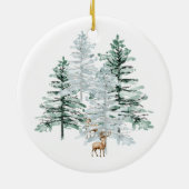 Waterverf Woodland 1e jaar getrouwd Keramisch Ornament (Achterkant)