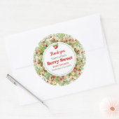 Waterverf Woodland aardbeienbessen zoet Ronde Sticker (Envelop)