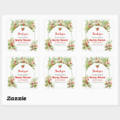 Waterverf Woodland aardbeienbessen zoet Vierkante Sticker (Vel)