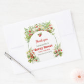 Waterverf Woodland aardbeienbessen zoet Vierkante Sticker (Envelop)