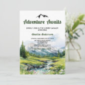 Waterverf Woodland Adventure wacht op Baby shower Kaart (Staand voorkant)