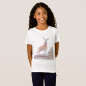 Waterverf Woodland Animal Art Red Deer T-shirt (Voorkant volledig)