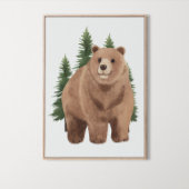 Waterverf Woodland Animal Beer kinderkamer decor Poster