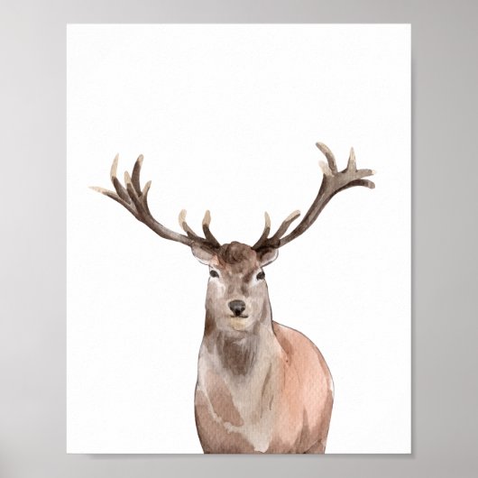 Waterverf Woodland Animal Boys Meisjes Kamer Decor Poster (Voorkant)