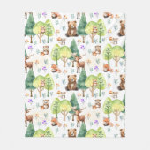 Waterverf Woodland Animal Nursery Kinderkamer Fleece Deken (Voorkant)