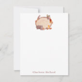 Waterverf Woodland Animal Personalized Stationery Notitiekaartje (Voorkant)