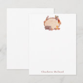 Waterverf Woodland Animal Personalized Stationery Notitiekaartje (Voorkant / Achterkant)