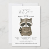 Waterverf Woodland Animal Raccoon Baby shower Kaart (Voorkant)