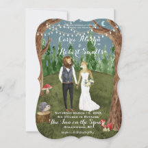 Waterverf Woodland Animal Wedding Invitation