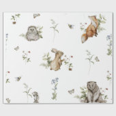 Waterverf Woodland Animal Wrapping Paper Cadeaupapier (Vlak)