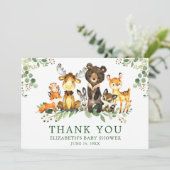 Waterverf Woodland Animals Baby shower Bedankkaart (Staand voorkant)