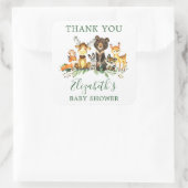 Waterverf Woodland Animals Baby shower Favor Vierkante Sticker (Tas)