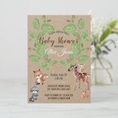 Waterverf Woodland Animals Baby shower Invitation Kaart (Staand voorkant)