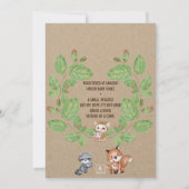 Waterverf Woodland Animals Baby shower Invitation Kaart (Achterkant)