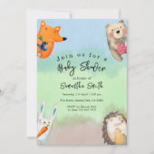 Waterverf Woodland Animals Baby shower Kaart (Voorkant)