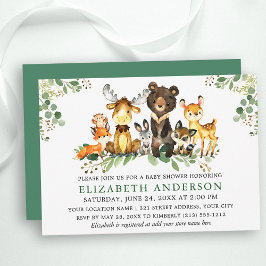Waterverf Woodland Animals Baby shower Kaart