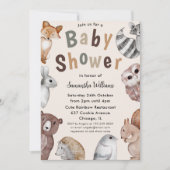 Waterverf Woodland Animals Baby shower Kaart (Voorkant)