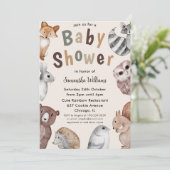 Waterverf Woodland Animals Baby shower Kaart (Staand voorkant)