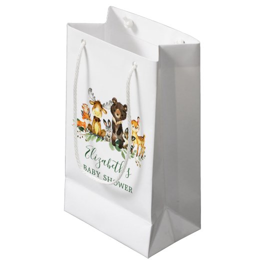 Waterverf Woodland Animals Baby shower Klein Cadeauzakje (Voorkant Gekanteld)