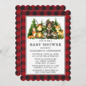 Waterverf Woodland Animals Baby shower Pset Kaart (Voorkant / Achterkant)