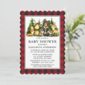 Waterverf Woodland Animals Baby shower Pset Kaart (Staand voorkant)