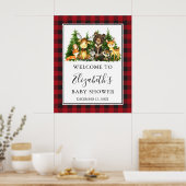 Waterverf Woodland Animals Baby shower Pset Poster (Keuken)