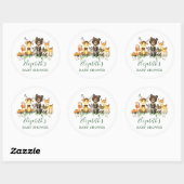 Waterverf Woodland Animals Baby shower Ronde Sticker (Vel)